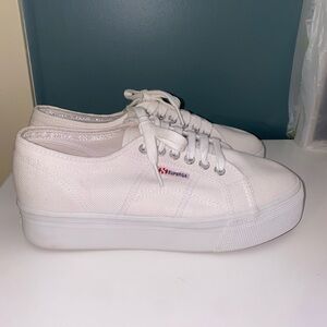 White Superga platform sneakers